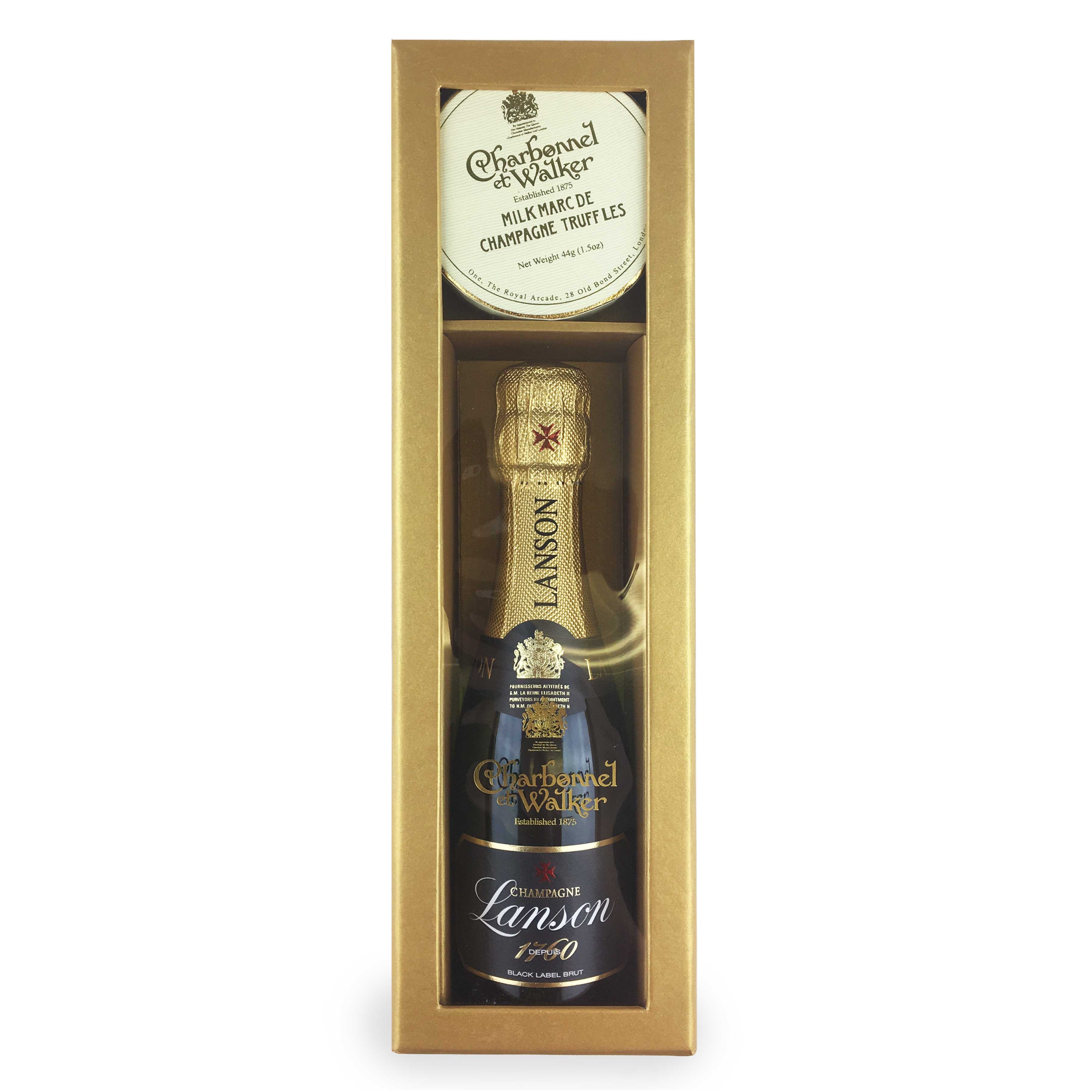 Lanson Black Label Mini Champagne And Charbonnel Truffles Gift Box Set